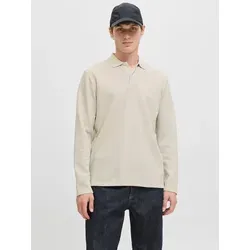 Jack & Jones Langarm-Poloshirt JJEAUSTIN POLO LS NOOS grau XS (46) - Stylisches Langarm-Poloshirt aus einer pflegeleichten Polyester-Baumwollmischung. Ideal für modische Outfits, mit klassischem Polokragen und regulärer Passform.
