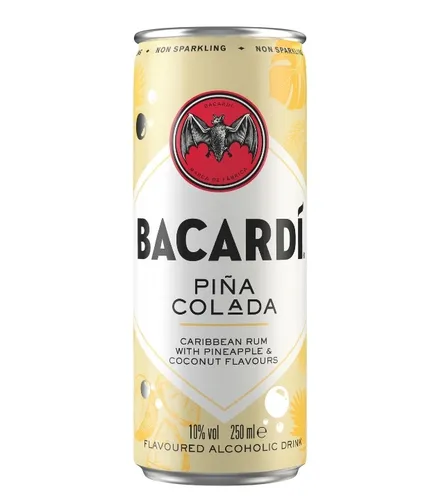 Bacardi Pina Colada 10,0 % vol 0,25 Liter Dose, 12er Pack - Mixgetränke & Longdrinks - Genieße den karibischen Geschmack im praktischen Vorratspack, ideal für jede Gelegenheit!