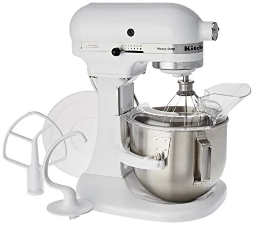 KitchenAid Küchenmaschine 4,8L Heavy Duty Weiß - leistungsstarker Motor, ideal für große Mengen und ambitionierte Hobbyköche