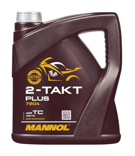 MANNOL 2-Takt Plus Motorrad Motoröl 4l - Hochwertiges teilsynthetisches Motoröl für 2-Takt-Motorräder. Bietet zuverlässigen Schutz und optimale Leistung bei jedem Einsatz.