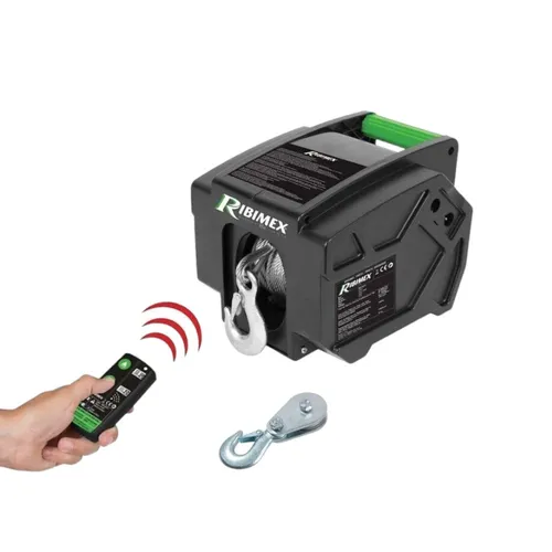 Ribimex PE12V/T1 - Akku-Seilwinde 12V mit Funksteuerung - Kompressoren, leistungsstarke Akku-Seilwinde mit Funksteuerung für einfache Handhabung und Zugkraft von bis zu 1800kg.