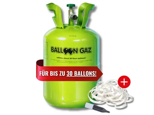 Folat Helium Ballongas Heliumflasche für bis zu 30 Luftballons - Praktische Heliumflasche mit Füllventil für bis zu 30 Luftballons. Ideal für Feiern und Dekorationen. Einfache Handhabung und hohe Qualität für unvergessliche Momente.
