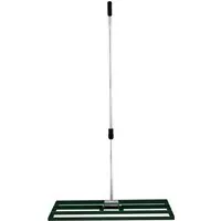 Rasenrakel 100cm x 32cm - Levelingrake für perfekten Boden - Robuster Rasenrakel aus verzinktem Stahl mit verlängerbarem Griff bis 190 cm, ideal für schnelle Nivellierung großer Flächen im Garten oder auf Sportanlagen.