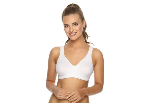 VIANIA! Wellness BH Sport-BH 14750 CoolQuick – Weiß, Größe 100, Cup D - Funktionsunterwäsche: Der atmungsaktive Sport-BH bietet optimalen Halt und Komfort bei mittleren Aktivitäten, ideal für Wellness und Sport in großen Größen.