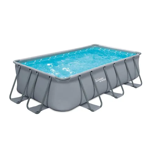 Summer Waves Elite Frame Pool 4 m x 2 m x 1 m - Rechteckiger Rahmenpool von Summer Waves, ideal für erfrischenden Badespaß im Garten, stabil und einfach aufzubauen.