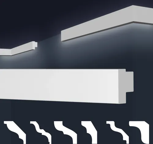 marbet design Stuckleiste E-44, 50 Meter - Elegante Deckenleisten für jeden Einrichtungsstil - Deckenleisten aus robustem XPS Styropor, ideal für einfache Montage und individuelle Farbgestaltung. Verleihen Sie Ihrem Raum zeitlose Eleganz mit diesen vielseitigen Stuckleisten.