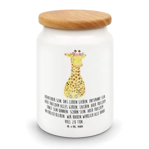 Vorratsdose Giraffe Blumenkranz - Geschenk Mottensichere Vorratsdosen Afrika