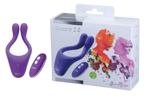 Doppio 2.0 Multi-Use Couples Vibrator with Wireless Remote Control Purple Os
