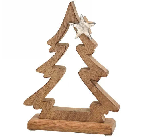 matches21 HOME & HOBBY Dekofigur Weihnachtsdeko Baum Holz Figur 2 Größen (1 St)