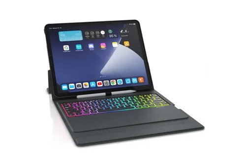 Aplic Tablet-Tastatur für iPad Pro 12,9 Zoll - Bluetooth-Tastatur mit 500 mAh Akku und schützendem Case, ideal für komfortables Arbeiten unterwegs.