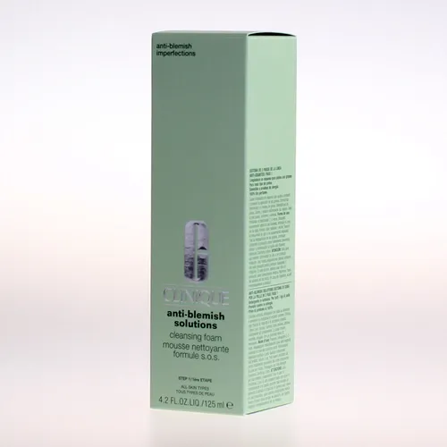 Clinique Anti-Blemish Solutions Cleansing Foam (125 ml) - Reinigungs-Schaum für Damen, bekämpft gezielt Unreinheiten und sorgt für ein klares Hautbild.