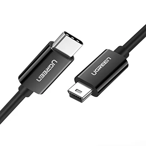 UGREEN Mini USB Typ C Kabel, USB C auf Mini USB Kabel für Digitalkamera, MP3-Player und andere Mini B USB Geräte (Schwarz)