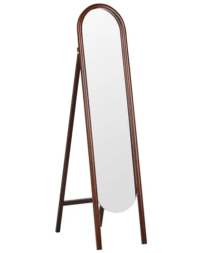 Standspiegel Chelles aus Paulowniaholz - Dunkelbraun, Klappbar 30 x 150 cm - Spiegel für Erwachsene im Retro-Stil, klappbar und perfekt für Ihr Wohnzimmer. Der elegante Rahmen aus Paulowniaholz verleiht jedem Raum ein warmes Ambiente.