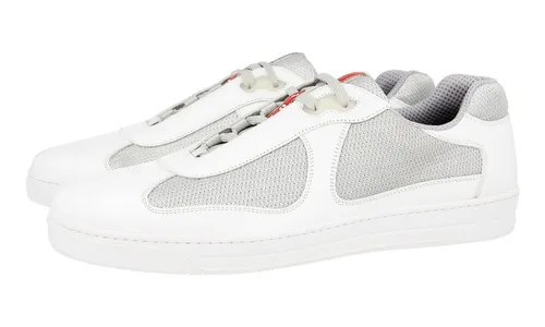 PRADA Americas Cup Downtown Sneaker - 4E3166 - Weiss Silber - NEU -  9 43