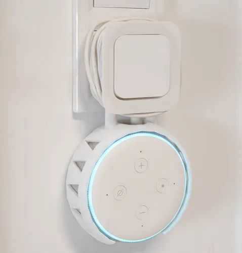 Wandhalterung für Amazon Alexa Echo Dot 3. Gen. Steckdosenhalterung Wandhalter Weiß