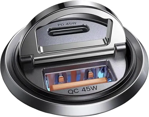 MRGLAS 90W Zigarettenanzünder USB C [PD45W & QC45W] 12v USB Steckdose verteiler Mini Metall KFZ Ladegerät USB C Adapter Autoladegerät USB C Kompatibel mit iPhone 16 15 Pro Max 14 13, Samsung, Google