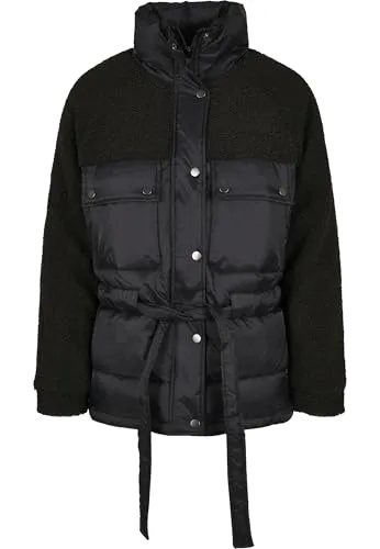 Urban Classics Ladies Sherpa Mix Puffer Jacket 3XL - Warme Funktionsjacke für Damen mit Oversize-Passform und Gürteltunnel, ideal für kalte Tage. Perfekt kombinierbar und stylish, für einen trendigen Streetwear-Look.