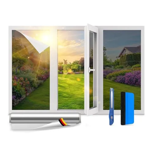 VIEWGUARD UV Sonnenschutzfolie 60x200cm - Fensterfolien für Innen & Außen, blickdicht mit 97% UV-Schutz, bietet effektiven Hitzeschutz und Privatsphäre, leicht zu montieren und rückstandslos entfernbar.