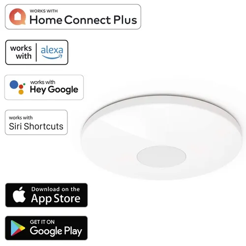 Hama WiFi LED Deckenleuchte 40W dimmbar mit App-Steuerung - Moderne 50 cm Deckenlampe mit WLAN, stufenlos dimmbar und kompatibel mit Amazon Alexa und Google Home – ideal für jedes Zimmer.
