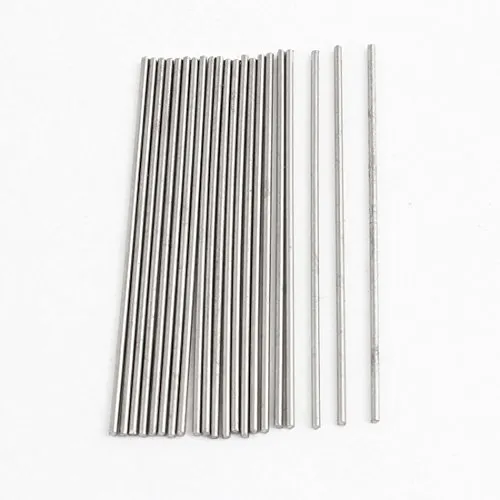 sourcing map 20Stk 1 mm x 50 mm Silberfarbener Edelstahlgetriebe-Rundstab