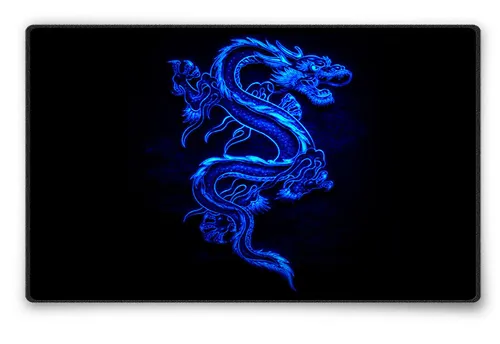 Silent Monsters Gaming und Office Mauspad 24 x 20 cm Blauer Drache blau Fantasy
