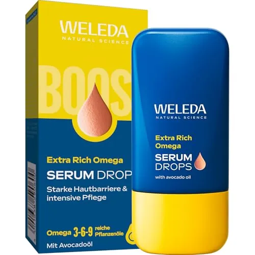 Weleda Serum Drops Extra Rich Omega Gesichtsserum 30 ml - Gesichtsserum mit Omega 3,6,9 und Avocadoöl für strahlende Haut und eine gestärkte Hautbarriere – sofortige Pflege und ein neues Hautgefühl!