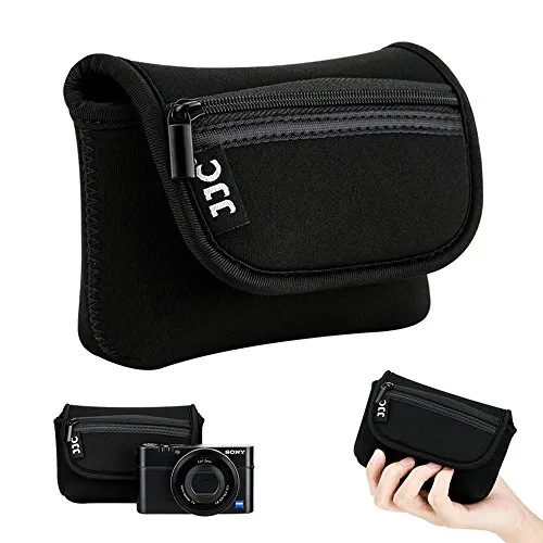 JJC Neopren Kameratasche für Sony RX100 III IV V VA VI VII Z-V1 HX99 HX95 HX90 HX60V / Olympus TG-7 TG-6 TG-5 / Pana. Lumix DMC TZ81 / Canon G7X Mark III II SX620 SX740 / Ricoh GR III II (Schwarz)