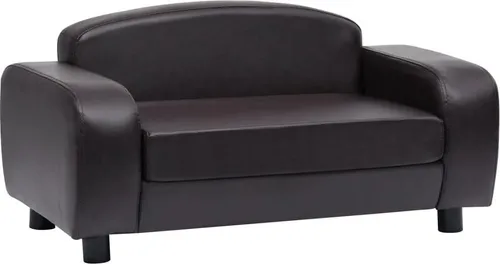 vidaXL Hundesofa Braun 80x50x40 cm Kunstleder - Hundebett für kleine Haustiere, mit dickem Schaumstoff gepolstert und pflegeleichtem Kunstleder, bietet Komfort und Stabilität für entspannte Momente.