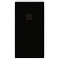 Mirlo Mineralguss Duschwanne Extra Flach Pure Schwarz 100x120cm - Elegante, extra flache Duschwanne aus widerstandsfähigem Mineralguss, ideal für moderne Badezimmer. Rutschfeste Oberfläche und einfache Reinigung sorgen für Sicherheit und Komfort.