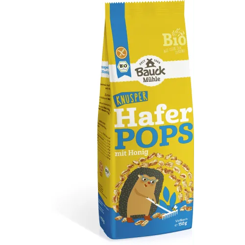Bauckhof Haferpops glutenfrei bio (150g) - Leckere glutenfreie Haferpops von Bauckhof, ideal für ein leichtes Frühstück. Perfekt zum Mischen mit Joghurt oder Obst – für einen energiereichen Start in den Tag!