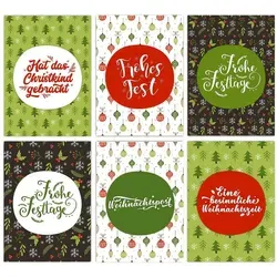 PAPIERDRACHEN Weihnachtskarte Weihnachtskarten Set - 12 gestaltete Postkarten zu Weihnachten
