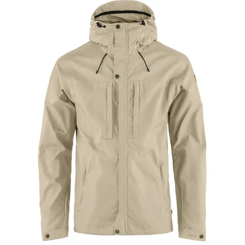Fjällräven Regenjacke Beige M - Wetterfeste Jacke aus G-1000® Lite Material, ideal für Outdoor-Aktivitäten, leicht und strapazierfähig, Größe M, Farbe Beige.