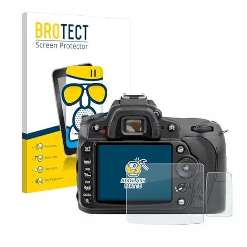 BROTECT Entspiegelungs Schutzglas für Nikon D90 Schutzfolie Panzer Folie Glas Matt [Extrem Kratzfest 9H, Anti-Reflex, Anti-Fingerprint]
