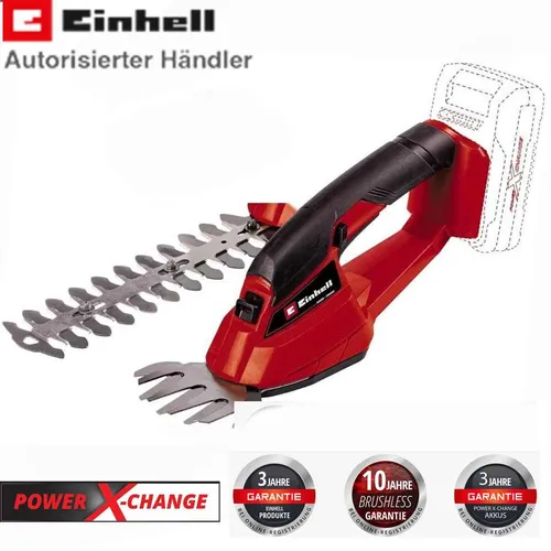 Einhell Akku-Gras- und Strauchscherenset GC-AGSS 18 Li - Grasscheren Set mit 18V Akku und Ladegerät, ideal für kabelloses Schneiden von Gras und Sträuchern, leicht und handlich für mühelosen Einsatz.