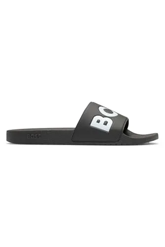 BOSS Aryeh_Slid_npvlg - Elegante Herren Slides - Dusch- & Badeschuhe für Herren, gefertigt in Italien aus leichten Materialien mit großem Logo, ideal für den Sommer und perfekten Tragekomfort.