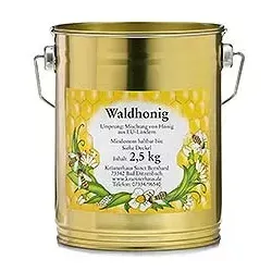 Waldhonig - 2500 g, naturbelassene Bernsteinfarbene Honigspezialität mit kräftigem Waldaroma und vielseitigen Verwendungsmöglichkeiten