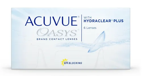 Johnson & Johnson Acuvue Oasys 2-Wochen-Linsen (6er Pack) mit UV-Schutz - Wochenlinsen mit HYDRACLEAR PLUS-Technologie für ermüdungsfreies Tragen und exzellente Benetzung, ideal für den ganzen Tag.