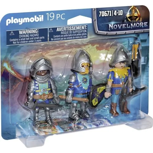 Playmobil Figurensatz Novelmore Knights (19 Teile) - 3 detailreiche Ritterfiguren für kreative Abenteuer ab 4 Jahren, sofort spielbereit und robust