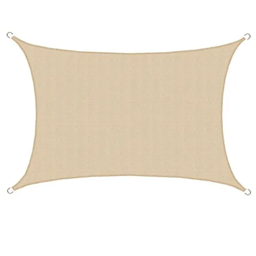 AMANKA UV Sonnensegel 6 x 4m - Rechteckiger Sonnenschutz für Balkon und Garten - Effektiver Sonnenschutz mit bis zu 80% UV-Schutz. Wasserdurchlässig und atmungsaktiv, ideal für Terrasse, Pool oder Camping. Reißfestes Gewebe sorgt für Langlebigkeit und Sicherheit.