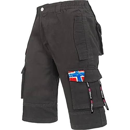 Nebulus Herren Cargo Short BOODY, Sommer Hose, Herren mit 6 Taschen, schwarz - L