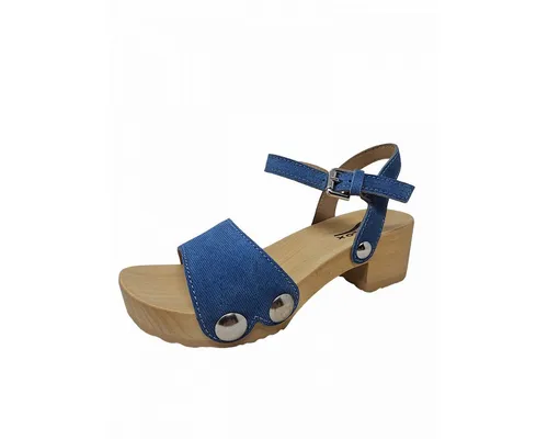 Softclox Penny Sandalette Blau - Sandaletten aus Jeanslook-Leder mit SoftClox-Effekt für leichten Gehkomfort und sanfte Fußführung. Ideal für stilvolle und bequeme Sommerlooks.