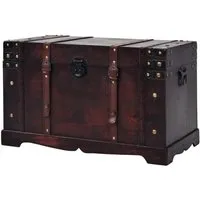 vidaXL Vintage Holztruhe Piratentruhe - Vorratsgefäße & -gläser, stilvolle Aufbewahrungsbox aus Holz im Antik-Look, ideal für Kinderzimmer oder als Deko-Element im Wohnzimmer.