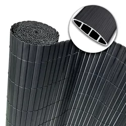 KARAT PVC Sichtschutzzaun Grau 200 x 300 cm - Zubehör für Zaunbau & Sichtschutz - Blickdichter, wetterfester PVC-Sichtschutzzaun, ideal für Garten und Balkon, passt sich flexibel an Unebenheiten an.