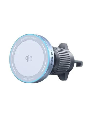 UGREEN MagFlow Wireless Car Charger 25W - Qi2-zertifizierte MagSafe Autohalterung mit ultraschnellem 25W Ladegerät. Ideal für iPhone 16-17-Serie und Pixel 10 Pro XL, bietet sicheren Halt und einfache Installation für mehr Komfort im Fahrzeug.