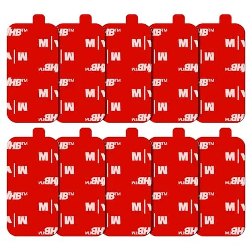 FIXCHORD Doppelseitiges Klebepads Extra Stark, 10St Doppelseitiges Klebeband, Klebepads Doppelseitig, Montageband, Wasser & Temperaturbeständig für Autos, Häusern und Büros, Action-Kameras 50 * 25mm