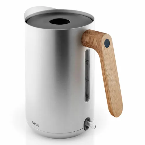 eva solo Wasserkocher Nordic kitchen - Edelstahl mit Eichenholzgriff, 360° kabellos und tropffrei für einfaches Ausschenken
