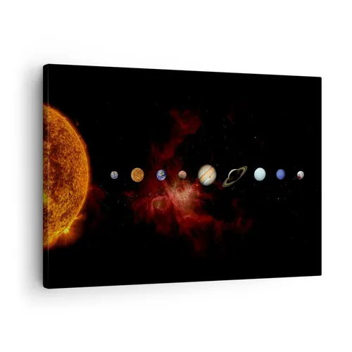 Wandbilder 70x50cm Leinwandbild Sonnensystem Planeten Kosmos Bilder Wanddeko