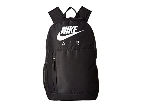 Nike Air Rucksack Schwarz/Weiß - 46x31x13 cm - Wanderrucksack aus robustem Polyester mit Hauptfach und abnehmbarer Federtasche, ideal für Outdoor-Abenteuer und den täglichen Gebrauch.