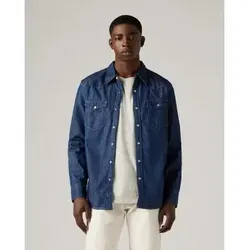 Levi's Herren Barstow Western Hemd, Indigo Rinse, XL - Herrenhemden: Klassisches langärmeliges Western Shirt aus Denim mit geschwungenem Saum und Brusttaschen. Nachhaltig produziert durch die Better Cotton Initiative.