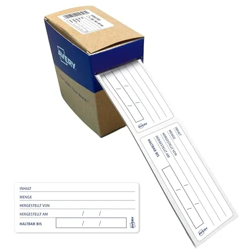 AVERY Zweckform Lebensmittelrückstell-Etiketten HACCP (98 x 40 mm 300 Aufkleber auf Rolle vorbedruckt ablösbar) ETIHACCP.DE